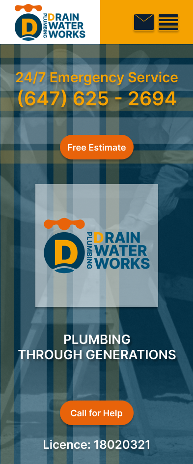 Drain Water Works mobile-friendly website design
