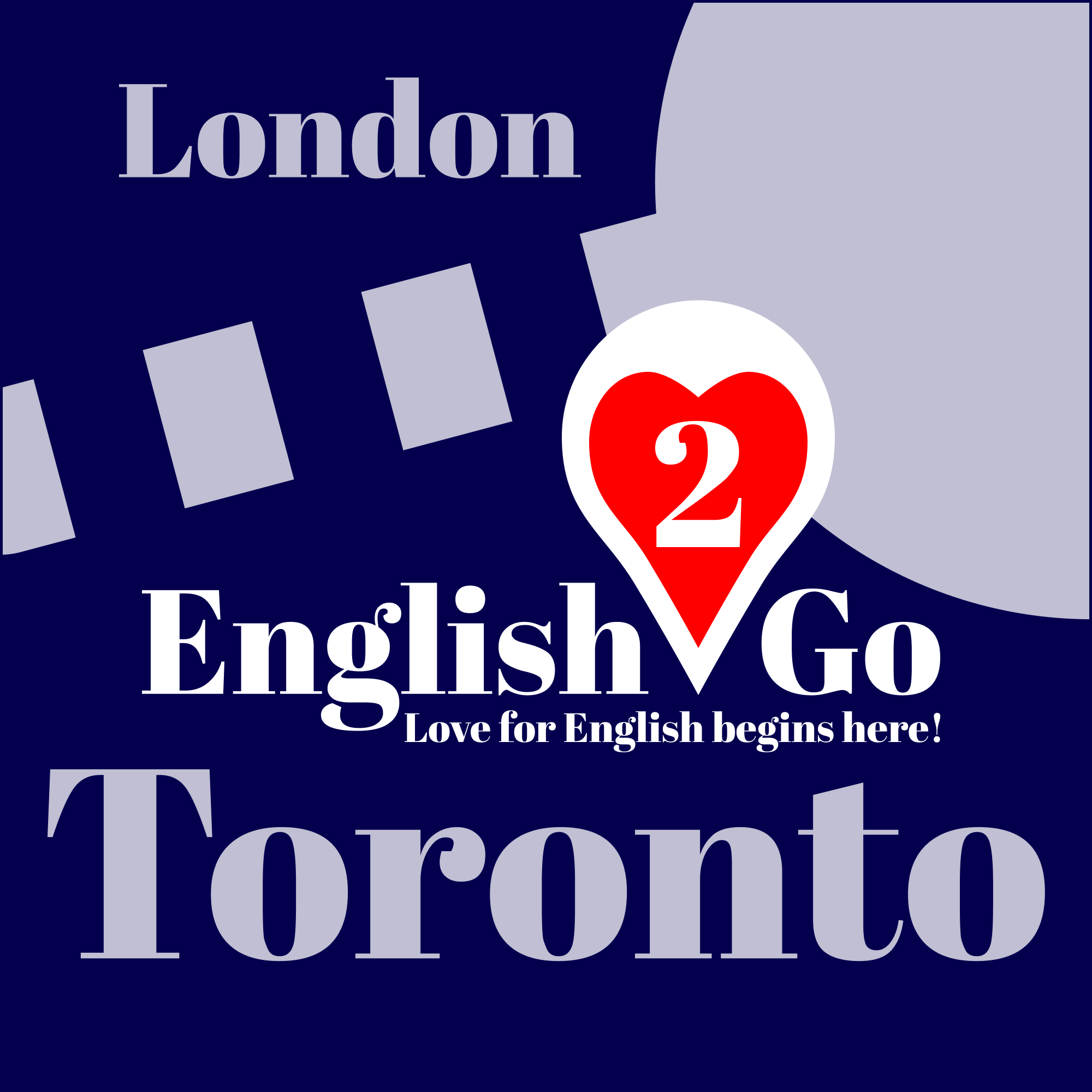 Logo & visual identity for English to Go School in Toronto and GTA